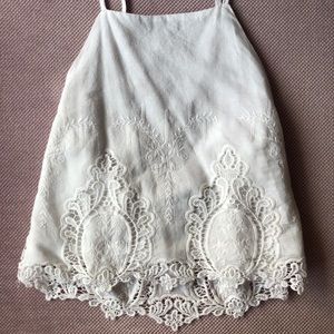 White highnecked top